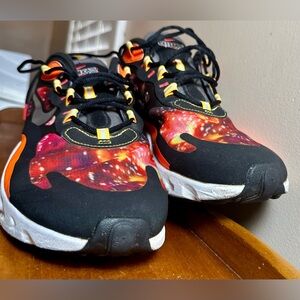 NIKE AIR MAX 270 REACT SUPERNOVA GALAXY 10.5 Mens Black Orange White CW8567-001